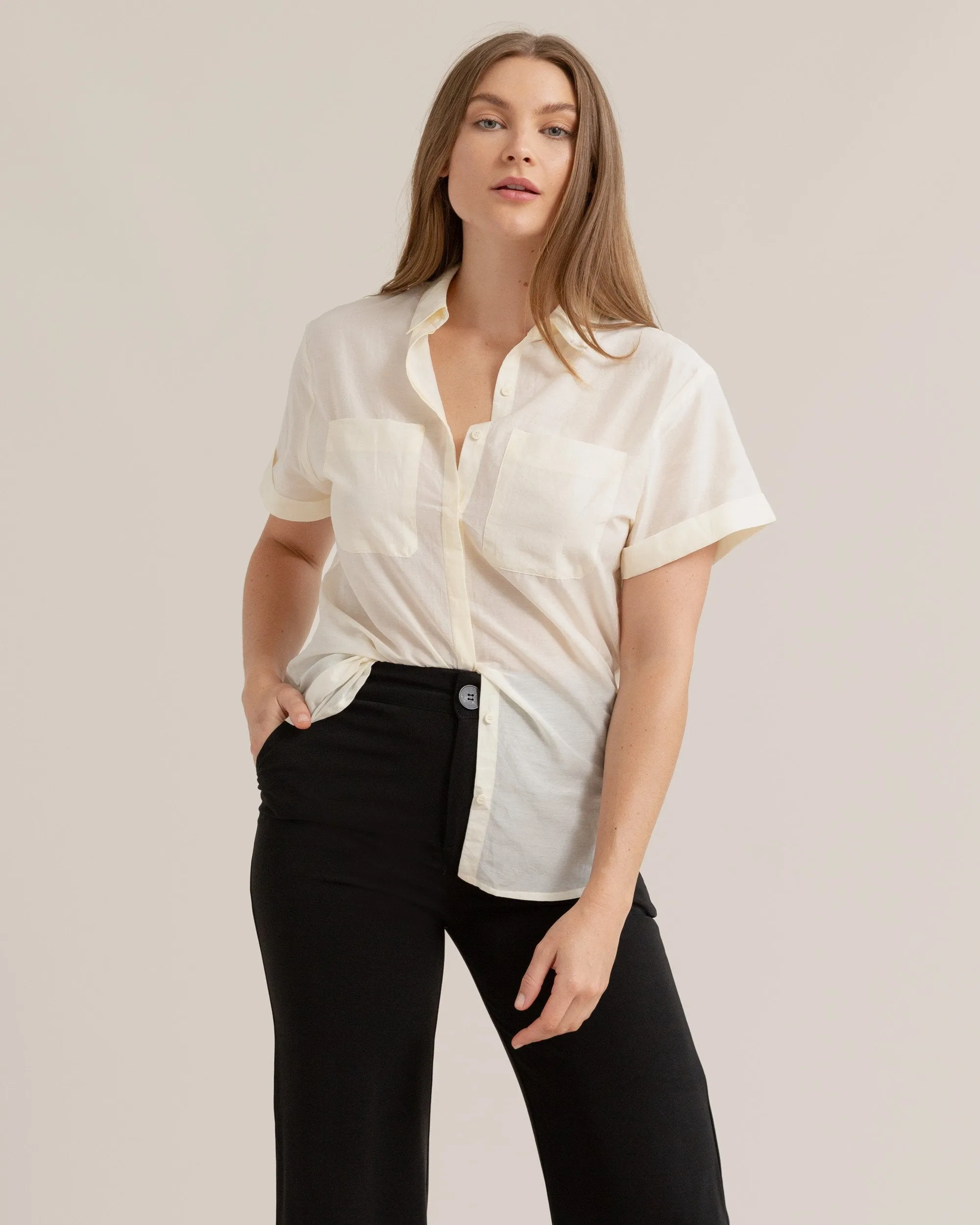 Sophia Cotton Button-Down Blouse