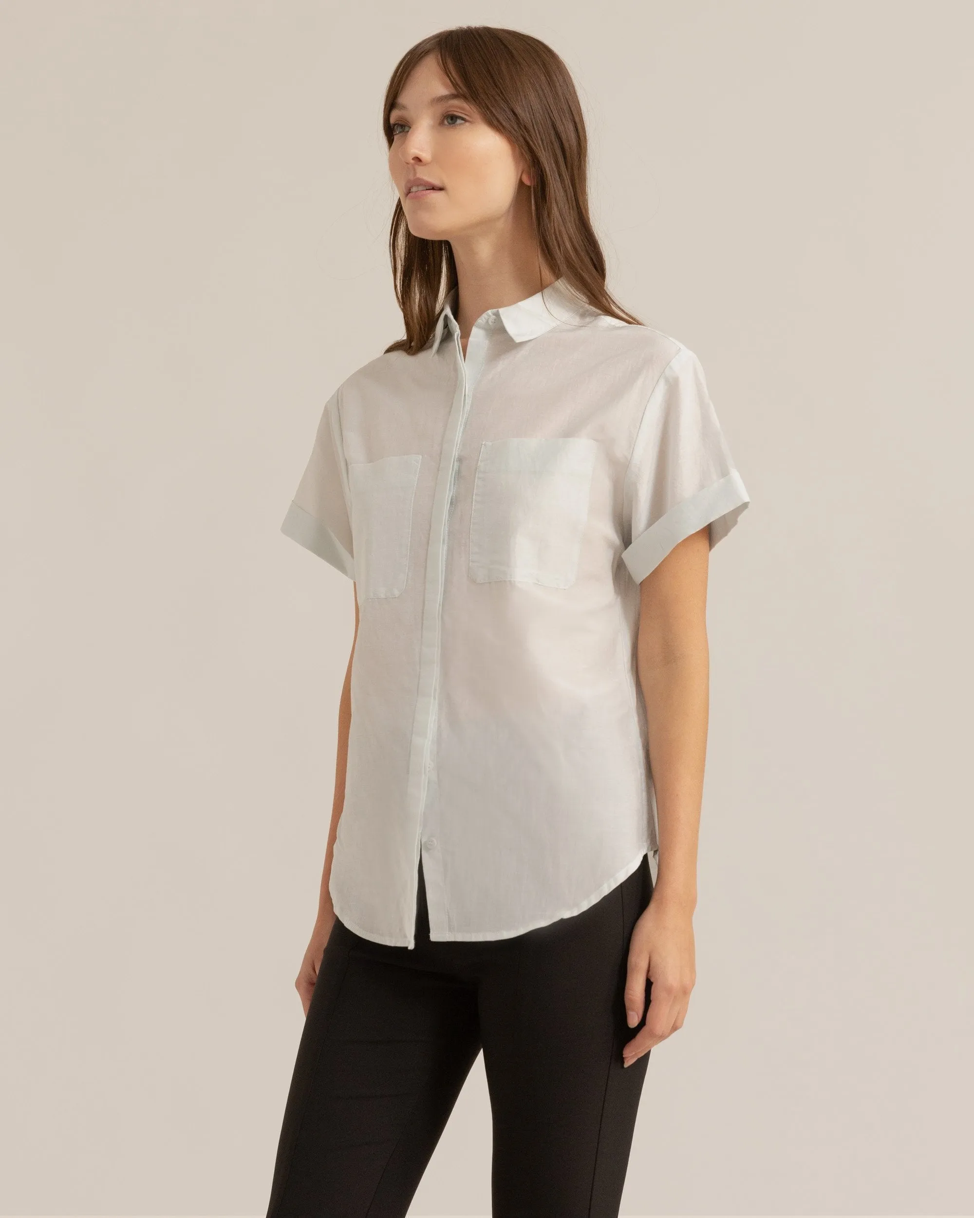 Sophia Cotton Button-Down Blouse