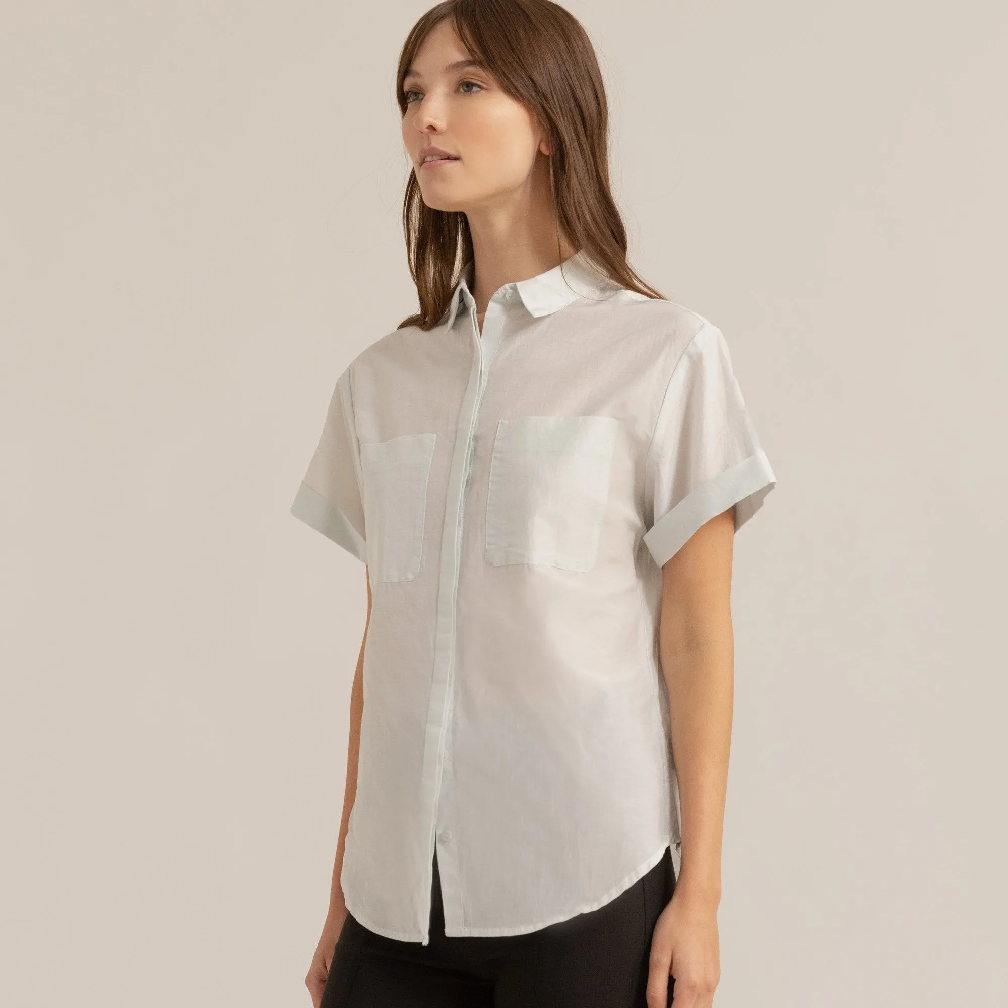 Sophia Cotton Button-Down Blouse