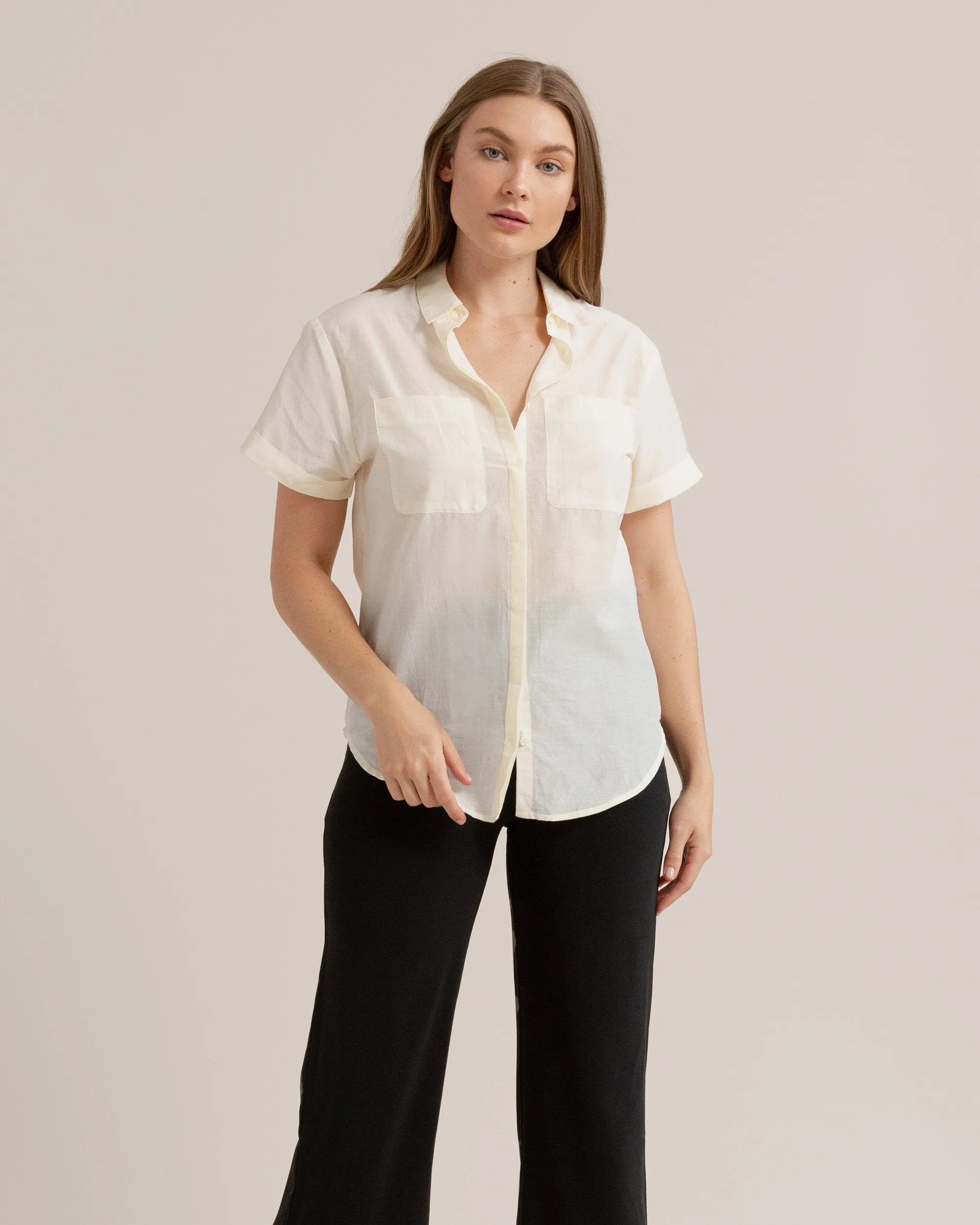 Sophia Cotton Button-Down Blouse