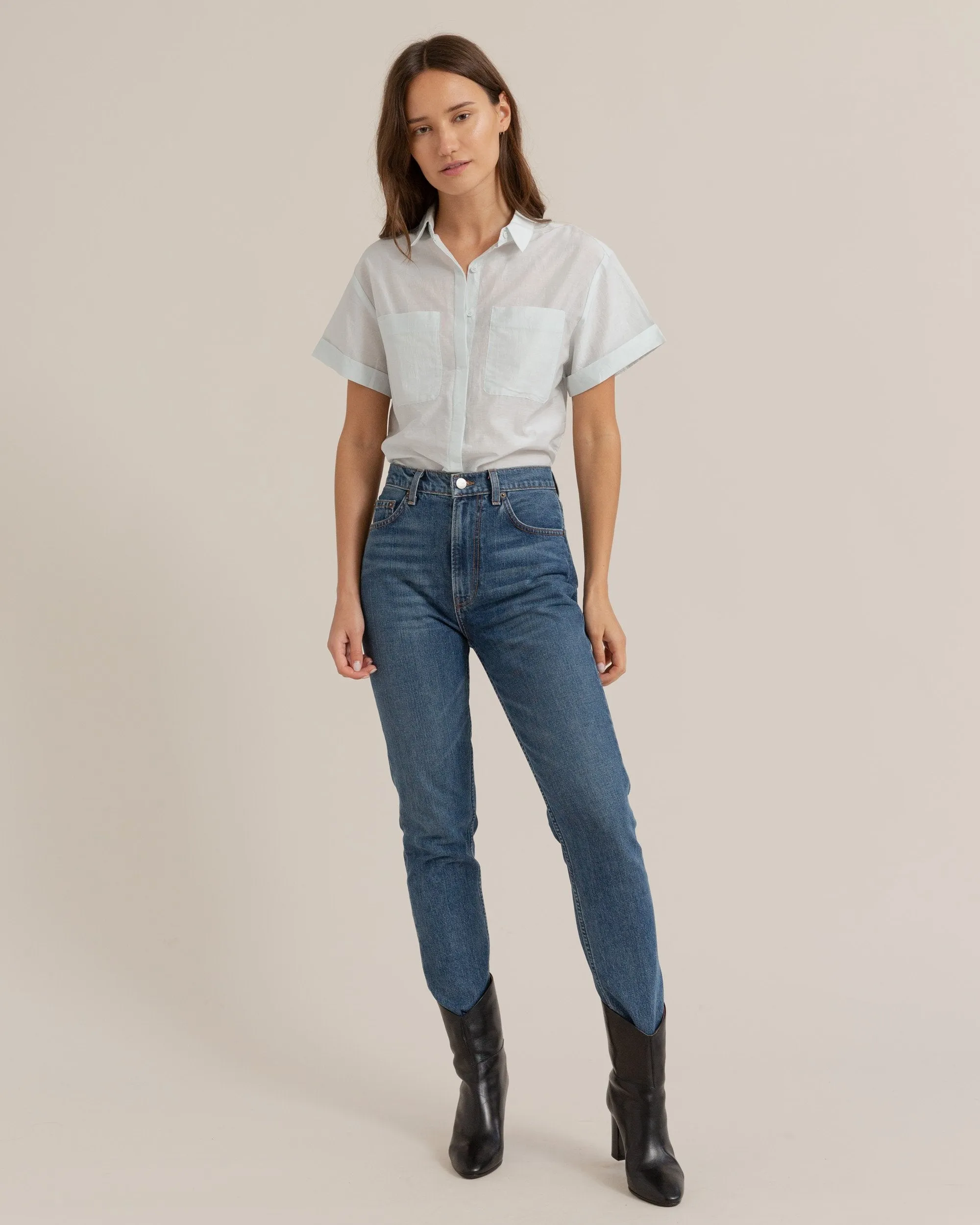 Sophia Cotton Button-Down Blouse