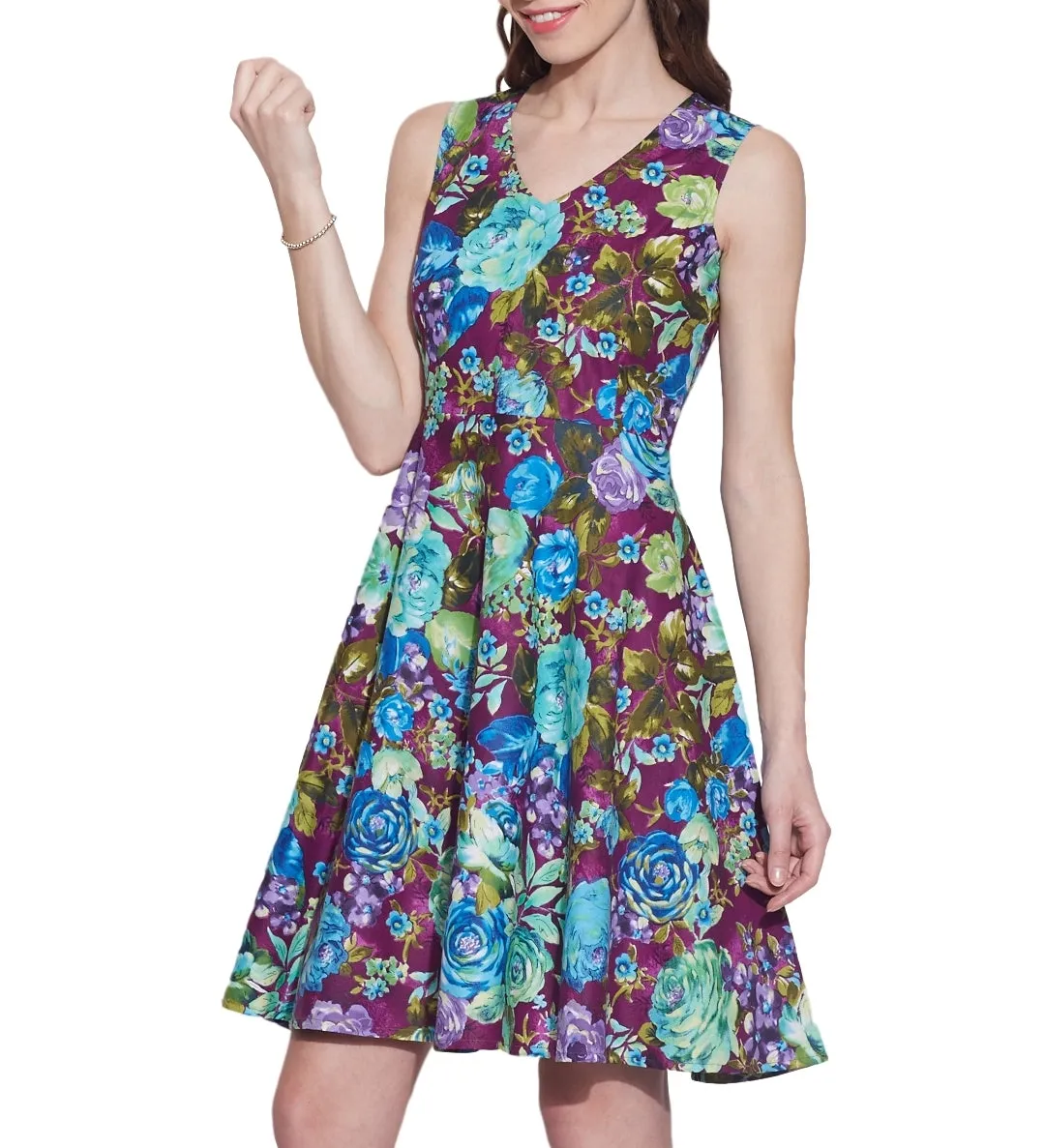 Women Apparels Cotton Printed Dress,Machine Washable,W-CPD32-1621, Size-32 Inch