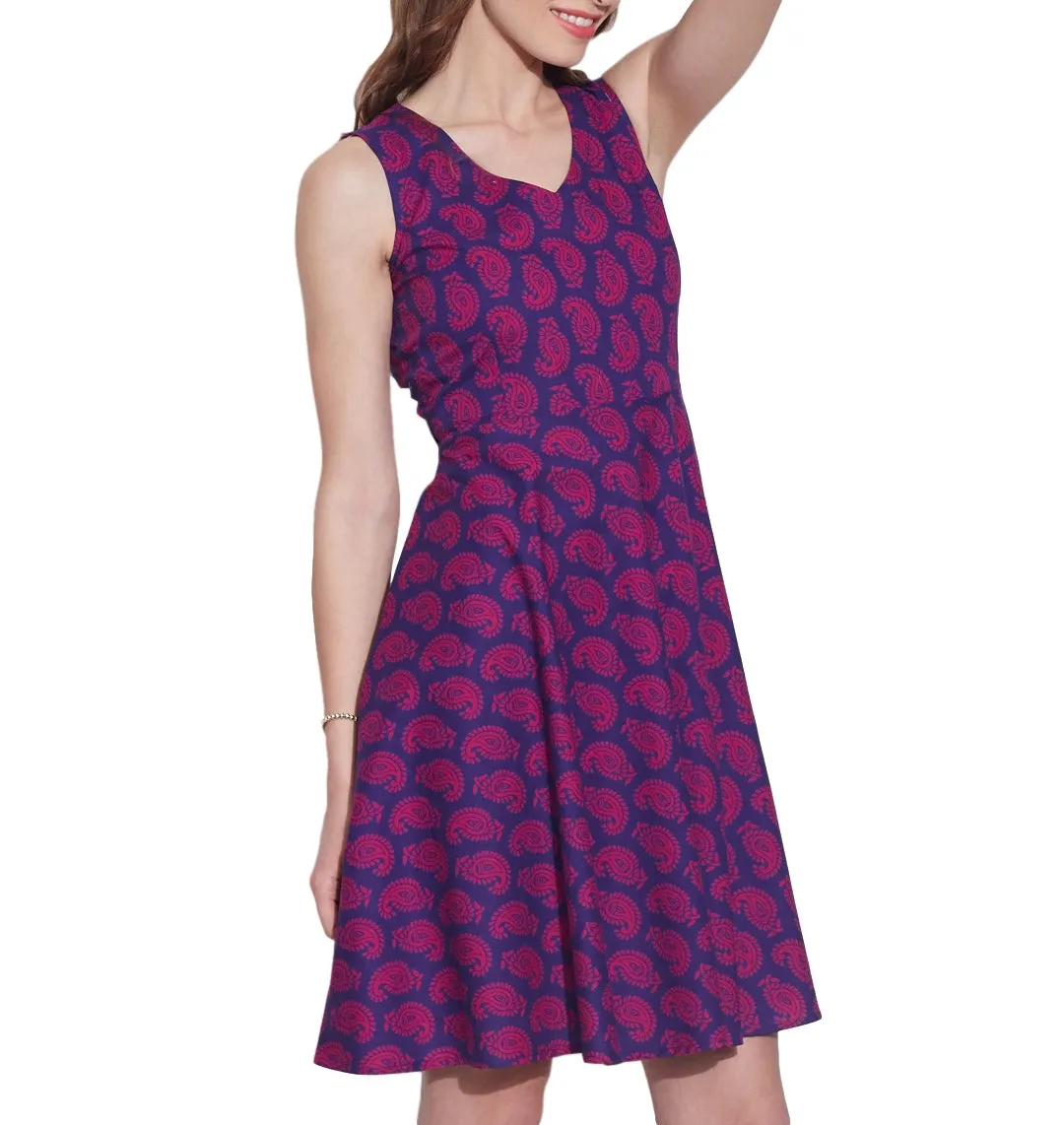 Womens Accessories Cotton Printed Dress,Machine Washable,W-CPD34-1630, Size-34 Inch