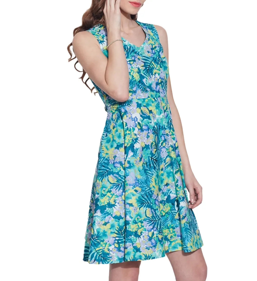 Women's Apparel Cotton Printed Dress,Machine Washable,W-CPD38-1619, Size-38 Inch