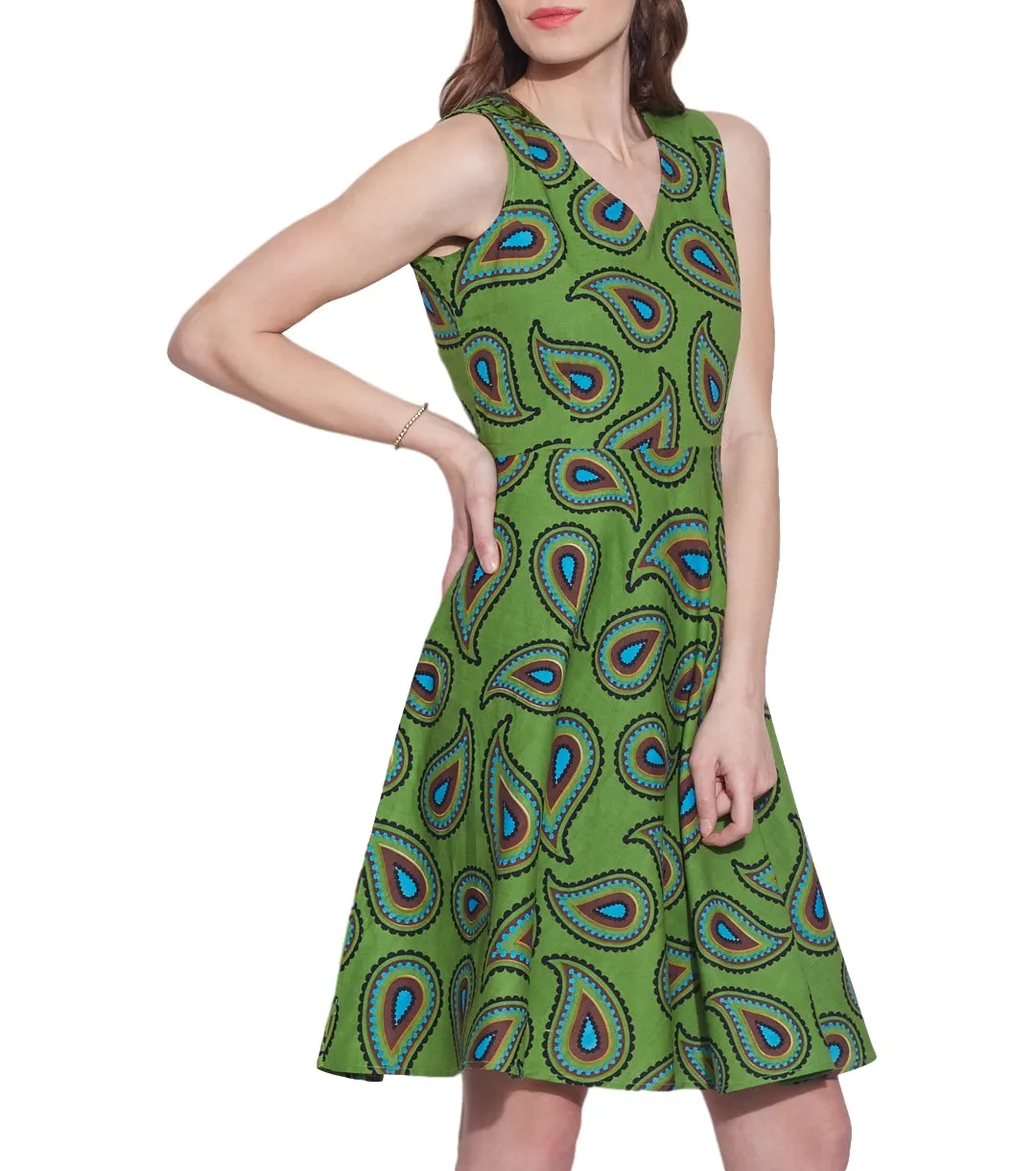 Womens Clothing Cotton Printed Dress,Machine washable,W-CPD38-1623, Size-38 Inch