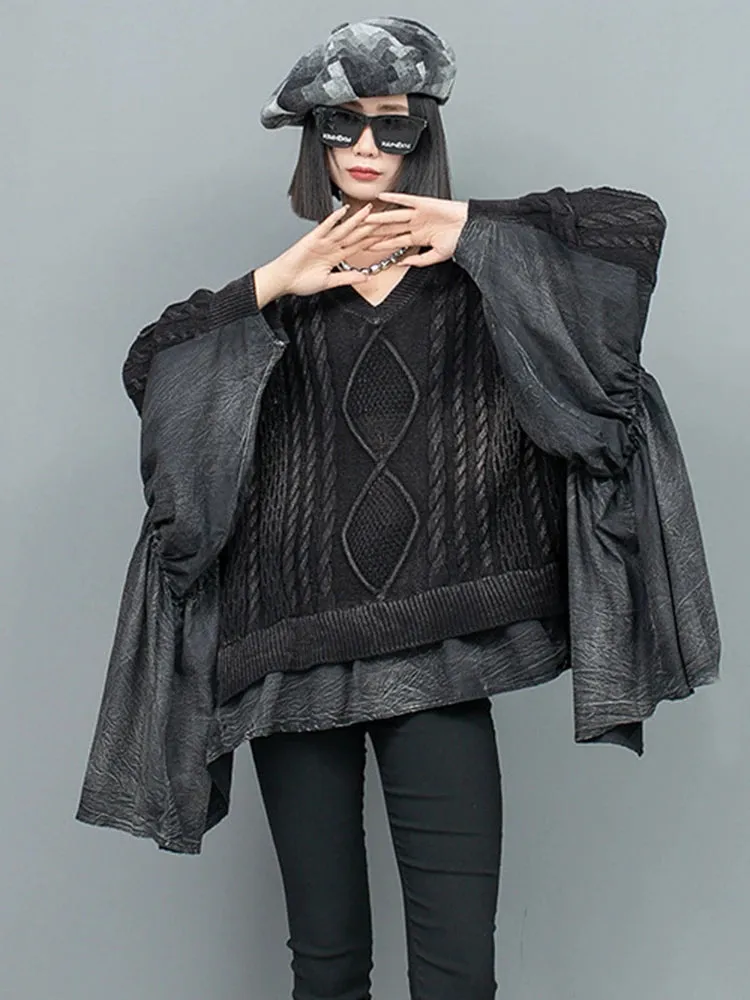 Women's Oversized Batwing Sleeve Knit Sweater