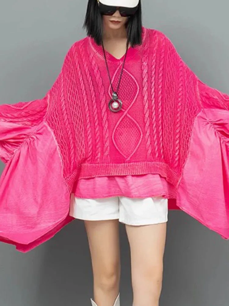 Women's Oversized Batwing Sleeve Knit Sweater