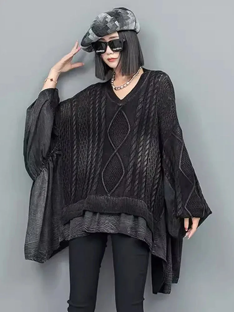 Women's Oversized Batwing Sleeve Knit Sweater