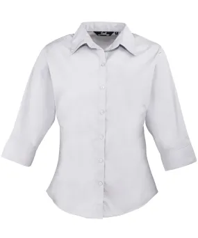 Womens  sleeve poplin blouse | Silver